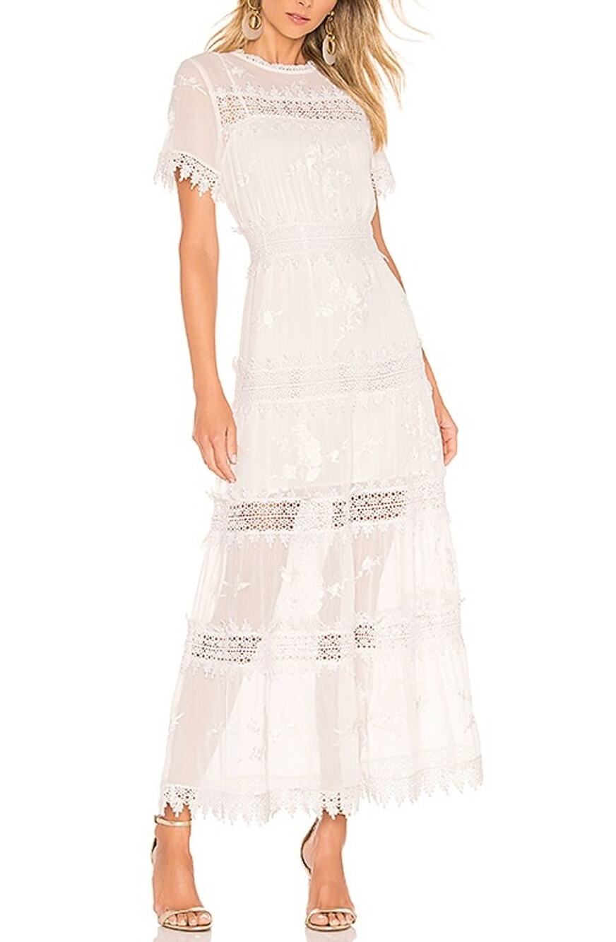 Tularosa Embroidered White Emmeline Dress Size XS